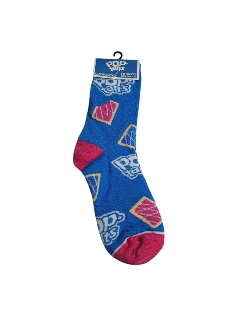 Pop Tarts Kids Crew Socks Fit Shoe Size 7 10 Novelty Blue Pink Polyester Spandex